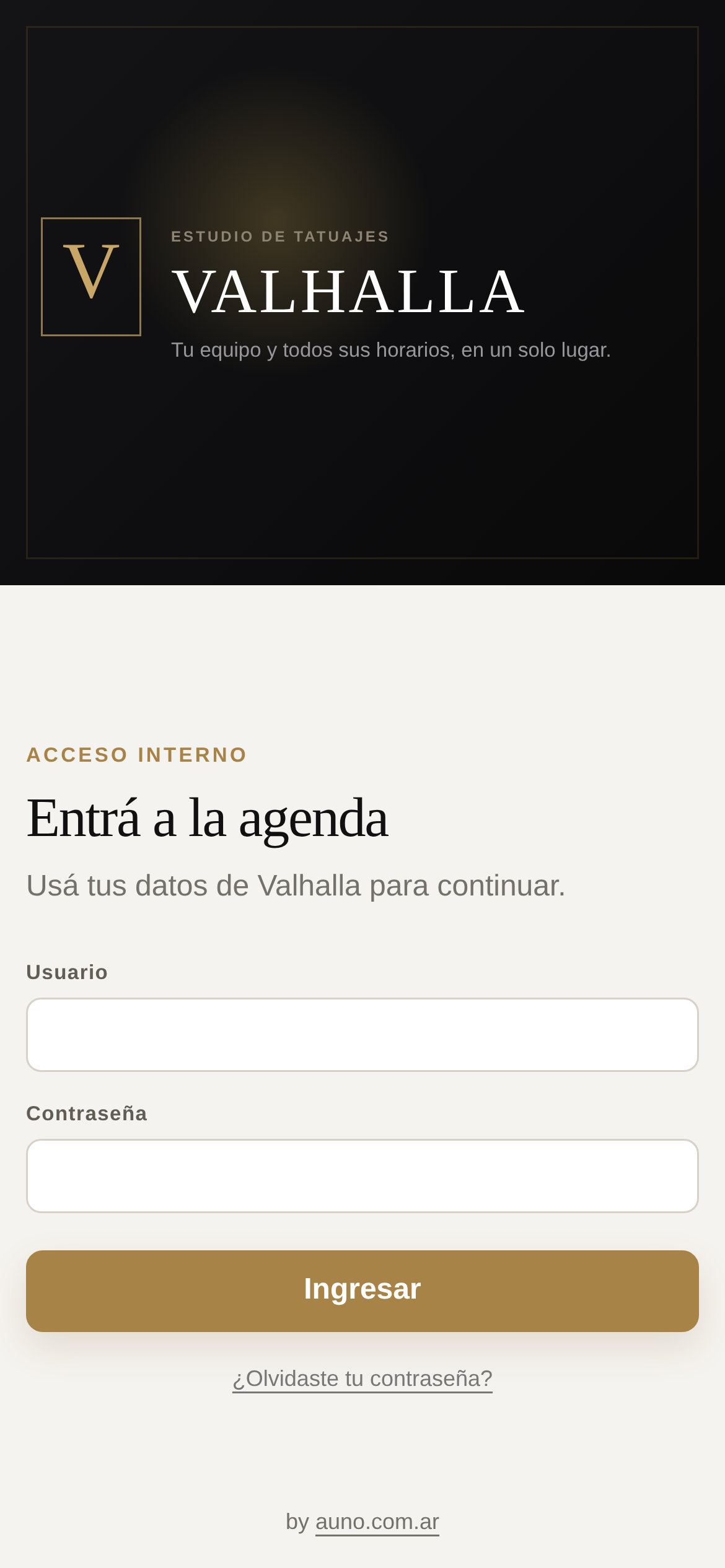 Vista móvil de Agenda · Turnero