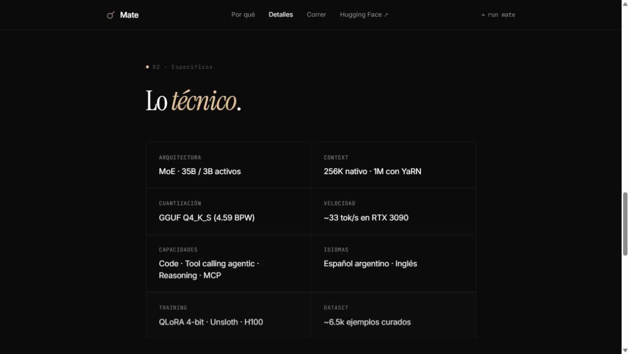 Segunda vista de Mate · Capacidades y requisitos